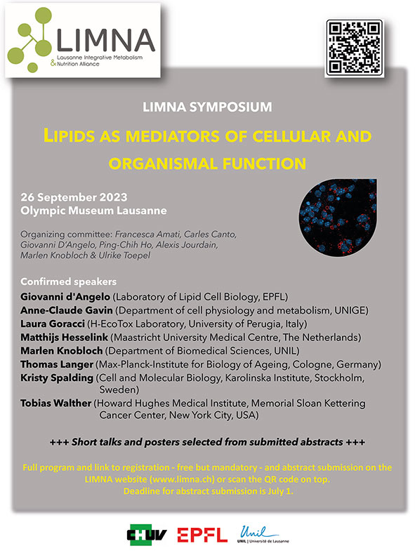 LIMNA Symposium – Lipids as Mediators of Cellular & Organismal Function