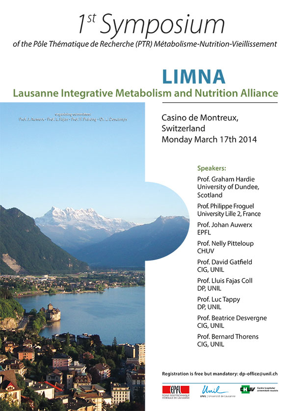 First LIMNA Symposium « Of the pôle thématique de recherche (PTR) Métabolisme- Nutrition-Vieillissement