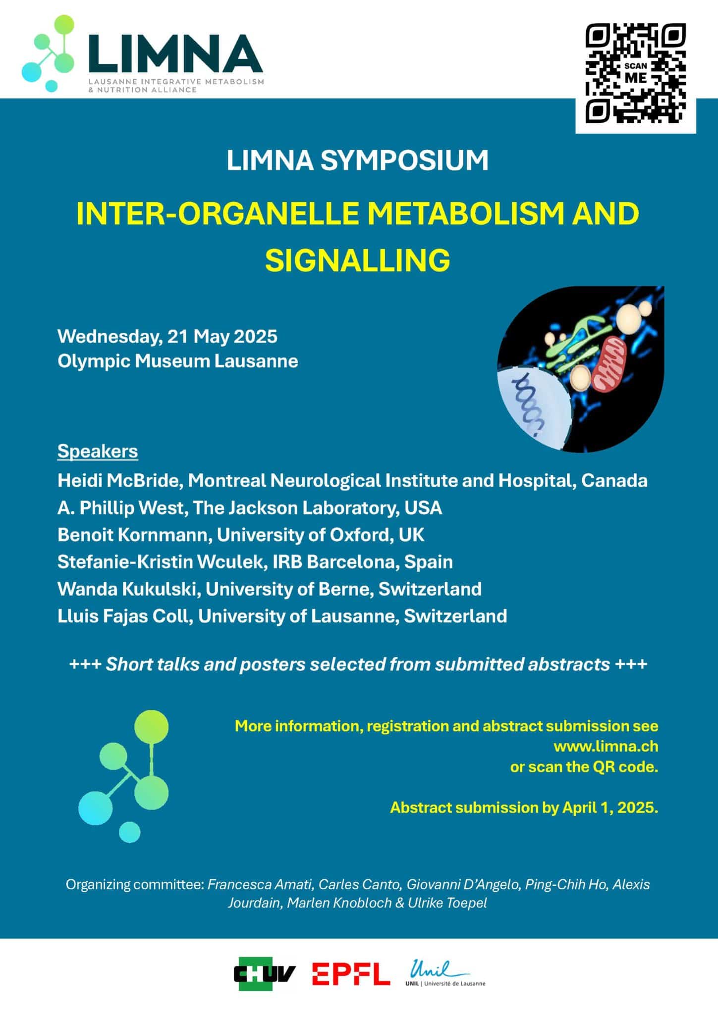 May 21, 2025: LIMNA Symposium on “INTER-ORGANELLE METABOLISM AND SIGNALLING” ¦ Olympic Museum Lausanne